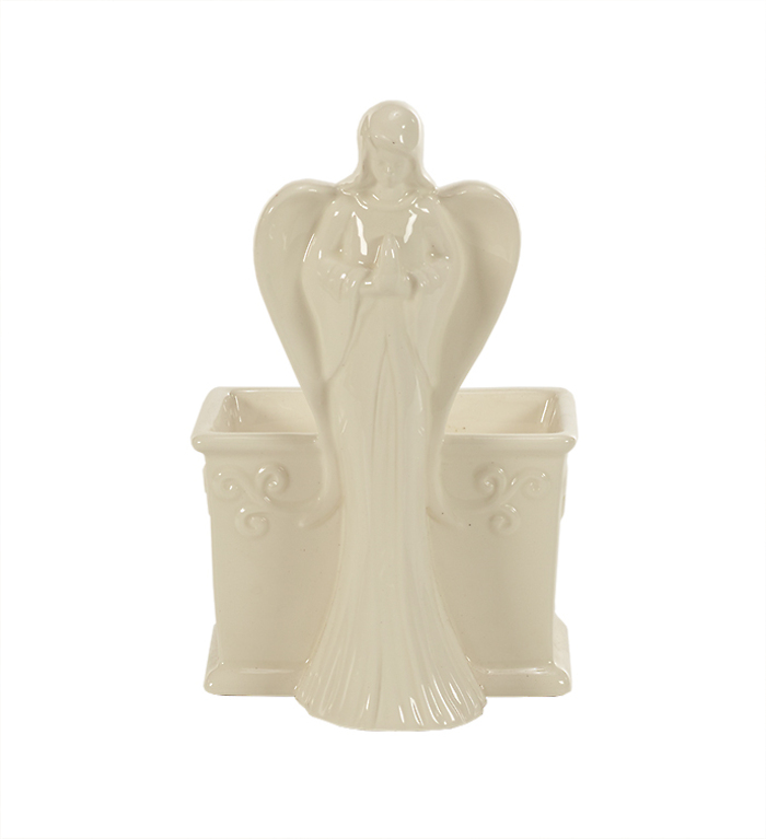 Angel: NO16679 White Ceramic Angel Planter
