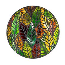 BirdBath: 18\" 2GB7353  \"Leaves\"