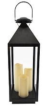 Lantern: TRN1009-058 28\" LED 3 candle Lantern