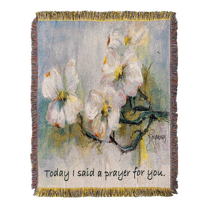 Comfort Throw: Dogwood \"I said a prayer\"