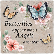 Paver Brick: 27479  8\" \"Butterflies appear when Angels are near\"
