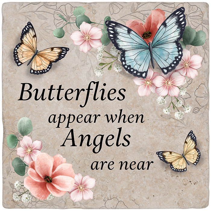 Paver Brick: 27479  8\" \"Butterflies appear when Angels are near\"