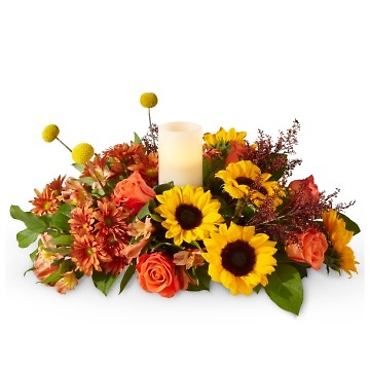 L5465 Honey Spark: Table Bouquet with Candle