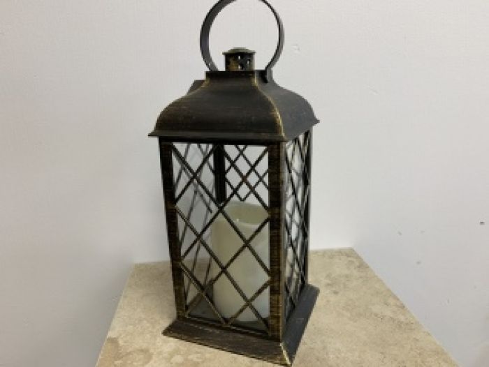 Lantern: Black with Led Candle