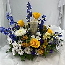 LED Candle: Centerpiece-Blues & Yellows