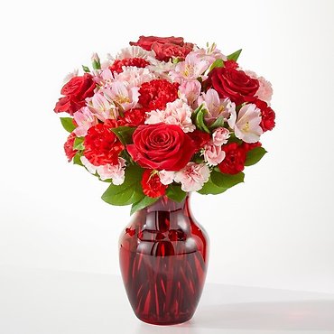 V5636: Candy Kisses Bouquet in Red Vase