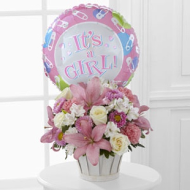 Baby: Girls Are Great! Bouquet with balloon