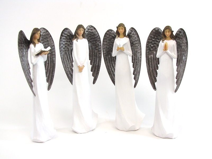 Angel: PPR1901 Resin Angel With Metal Wings