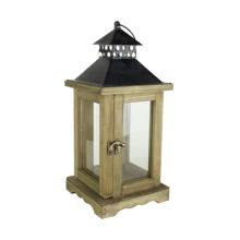 Lantern: MVN7226J Brown Wood 14\"