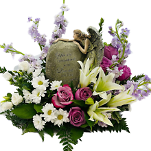 Angel: NP17583FLAV-Remembrance Angel with Lavender flowers