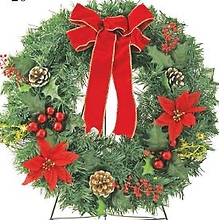 Cemetery Artificial or FRESH Wreath on easel