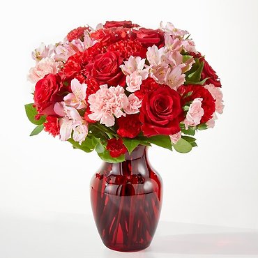 V5636: Candy Kisses Bouquet in Red Vase
