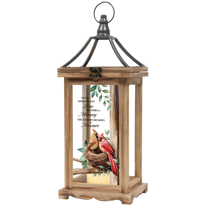 Lantern: 16\" C57741 \"Memory becomes Treasure with Cardinals