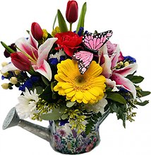 Butterfly Watering Can Bouquet